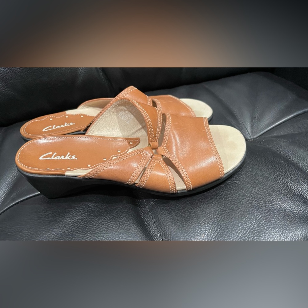 CLARK Cognac Slide‎ Sandal